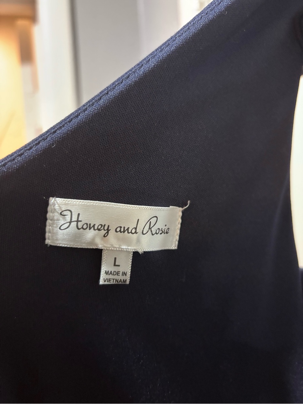 One-Shoulder Navy Ruffle Dress - Picture 4 of 5